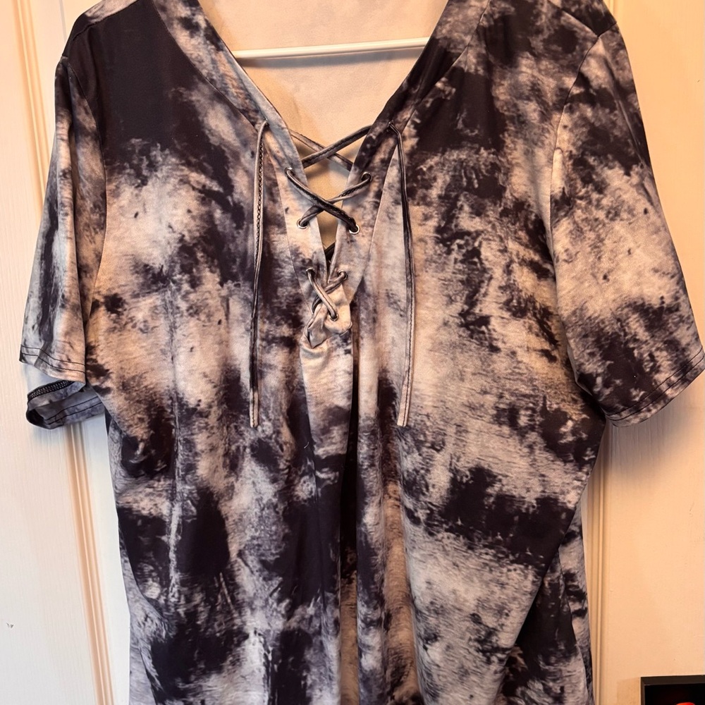 Tie-Dye Lace-Up Women's Top